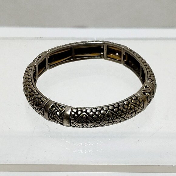 Ashlee Taylor Silver-Tone Bracelet Celtic Knot Design Hinged Womens Jewelry - Picture 2 of 5